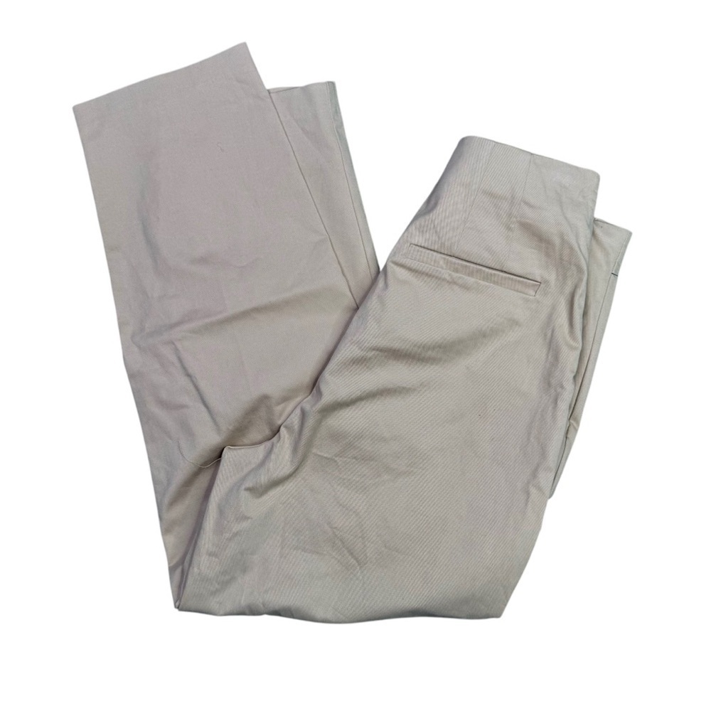 Zara khakis tan super high rise relaxed tapered leg sleek modern XS